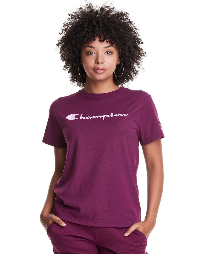 Champion Dame T-Shirts MørkeLilla - Classic - Danmark RYC-496781